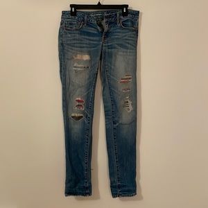 American Eagle patchwork jeans